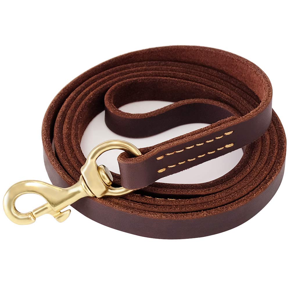 Fairwin Leather Dog Lead 1.7M-Heavy DutyDog Training Leash for Large Medium Small Dogs