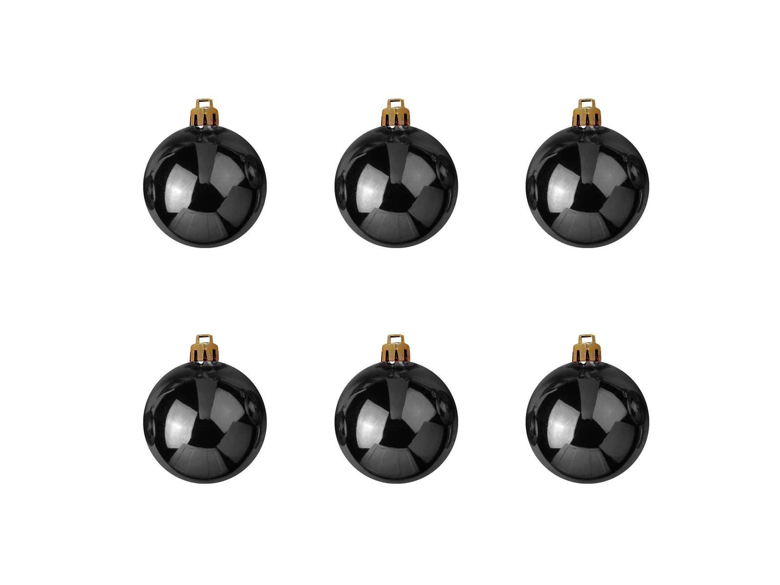 Europalms 7 cm Decoball, Pack of 6, Black
