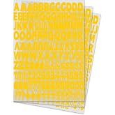504 Piece 1 Inch Iron On Heat Transfer Letters and Numbers Alphabets Numbers Fabric Vinyl Letter DIY for Sport Jerseys T Shirts Clothes Slogan Printing Crafts Decoration (Yellow)