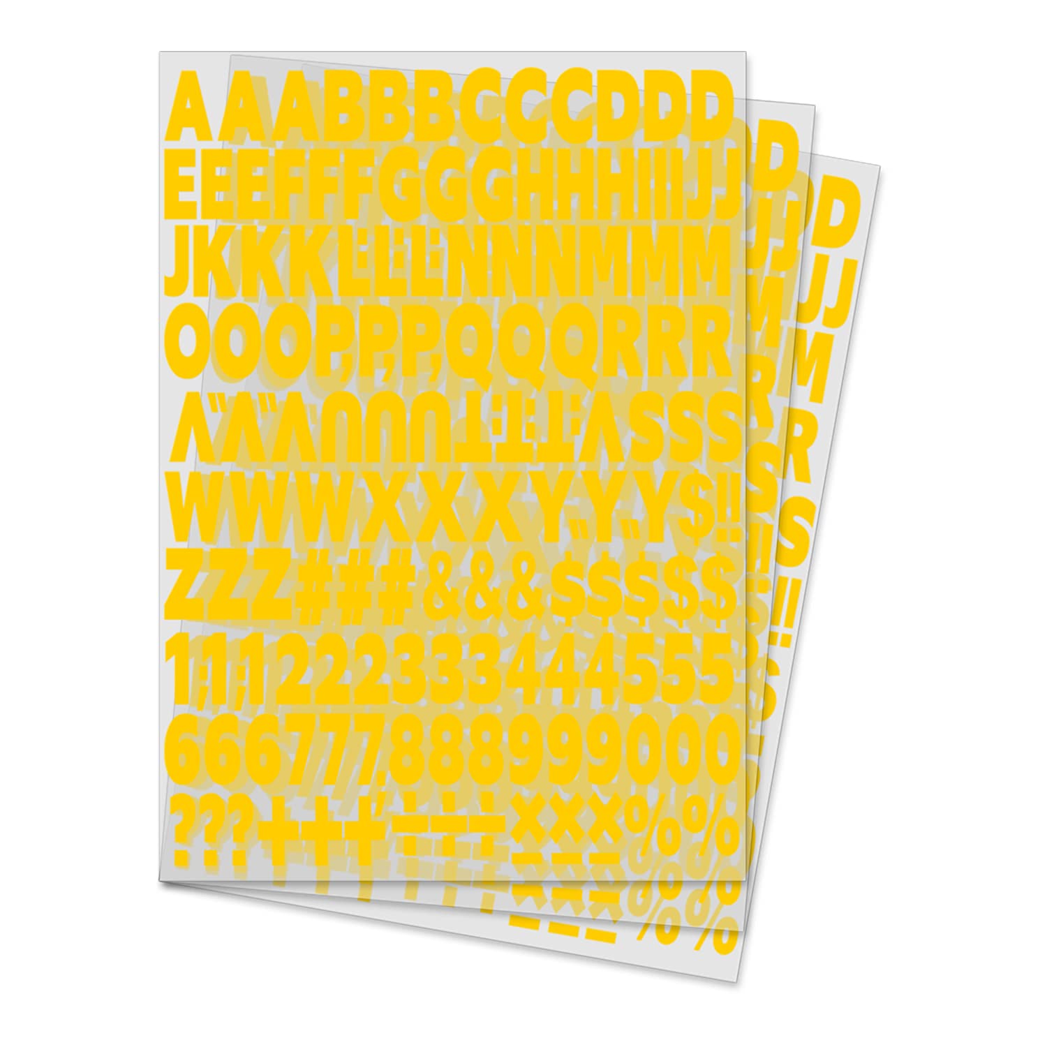 Photo 1 of Single sheet 1 Inch Iron On Heat Transfer Letters and Numbers Alphabets Numbers Fabric Vinyl Letter DIY for Sport Jerseys T Shirts Clothes Slogan Printing Crafts Decoration (Yellow)