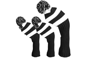 LONGCHAO Golf Head Covers for Driver Woods Fairway Hybrids, Long Neck Golf Club Headcovers Set with Number Tags 1 3 5（3pcs）