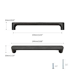 Evionlin Black Round 5 in 8 pcs Wooden Drawer Pulls