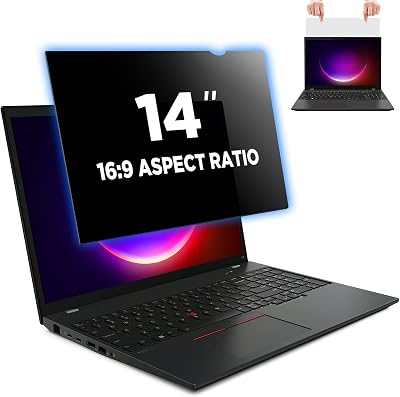 Tefeiyin 14 Inch Privacy Screen 16:9 Anti-Spy Anti-Glare Blue Light Blocker