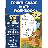 4th Grade Math Workbook Addition,Subtraction,Multiplication,Division,Fraction: 100 Pages One Page A Day