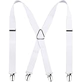 Alizeal Solid Skinny Suspenders X Shape for Men with Elastic Band