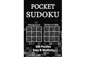 Pocket Sudoku that is Portable: 200 Easy & Medium puzzles w/ Solutions: 4" by 6" is Small Enough to Enjoy Anytime, Anywhere!