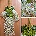 Mavee 12 Piece 3.6 Feet Artificial Silk Wisteria Vine Ratta Hanging Flower for Wedding Décor (White)