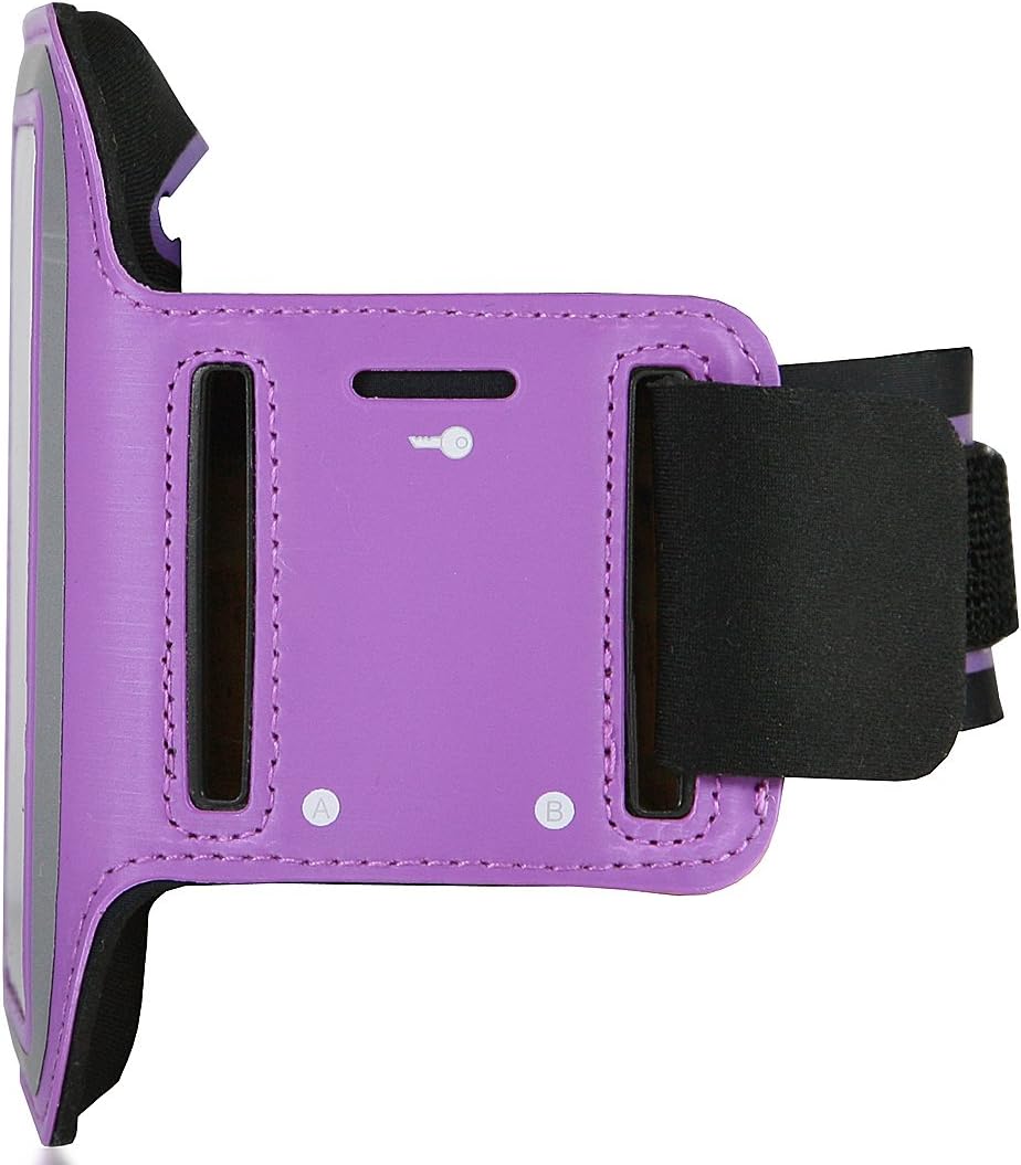 StilGut Sports Armband Compatible with Apple iPhone SE /5/5c/5s, iPhone 4/4s, Galaxy S5 mini, S4 mini and more, Purple - Image 5