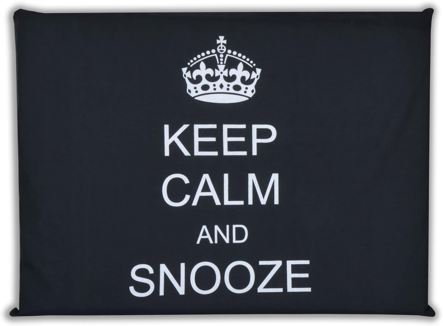 KEEP CALM AND SNOOZE, Popular Pet Bed, MAT, LUXURY ZIPPED WASHABLE REMOVABLE COVER. Size 38" X 28" (Black)