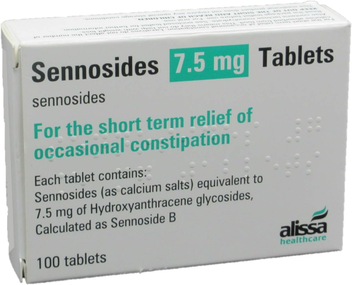 1000 Sennosides Laxatives Constipation Relief Senna Tablets 7.5mg (10 Packs = 1000 Tablets)