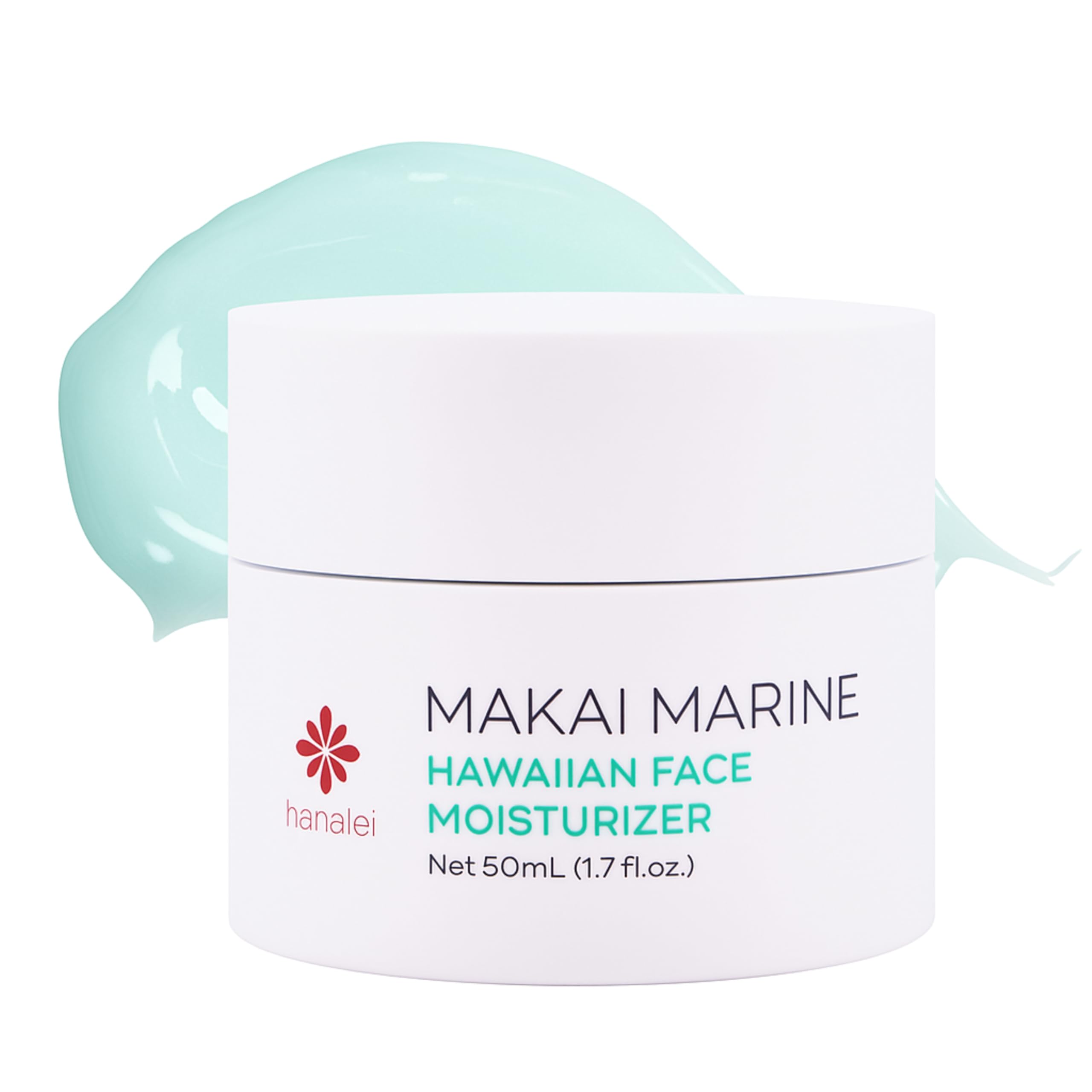 Hanalei Makai Marine Face Moisturizer Gel Cream, Lightweight Non-Greasy Lotion for Dry Skin, Hydrating Formula with Hawaiian Botanicals, Vegan & Cruelty-Free, 1.7 fl oz