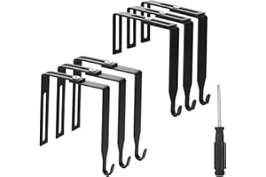 HOOHNNAA 6Pcs Adjustable Cubicle Hooks, Over the Door Hooks, Office Cubicle Accessories, Metal Desk Hook for Bag, Over the Door Mirror Hooks, Cubicle Coat Hook, Door Mirror Hanger, Cubical Accessories for Work