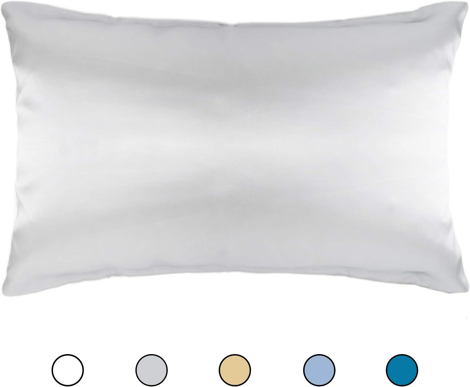 Hodeco Nature Silk Pillowcase 20x30 Inches Double Side 19 Momme Thick Silk Pillowcase for Bed 100% Mulberry Silk Bed Pillow Cover 51x76cm Silver Grey, Queen 1 Piece