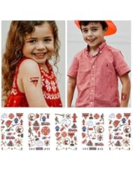 Firefighter Temporary Tattoos | 152 Tattoos on 8 Sheets | For Party Favors | Fire Fighter Party Supplies | Fire Man Birthday Parties | Metallic Fireman Tattoos | For Kids and Adults | By John & Judy
