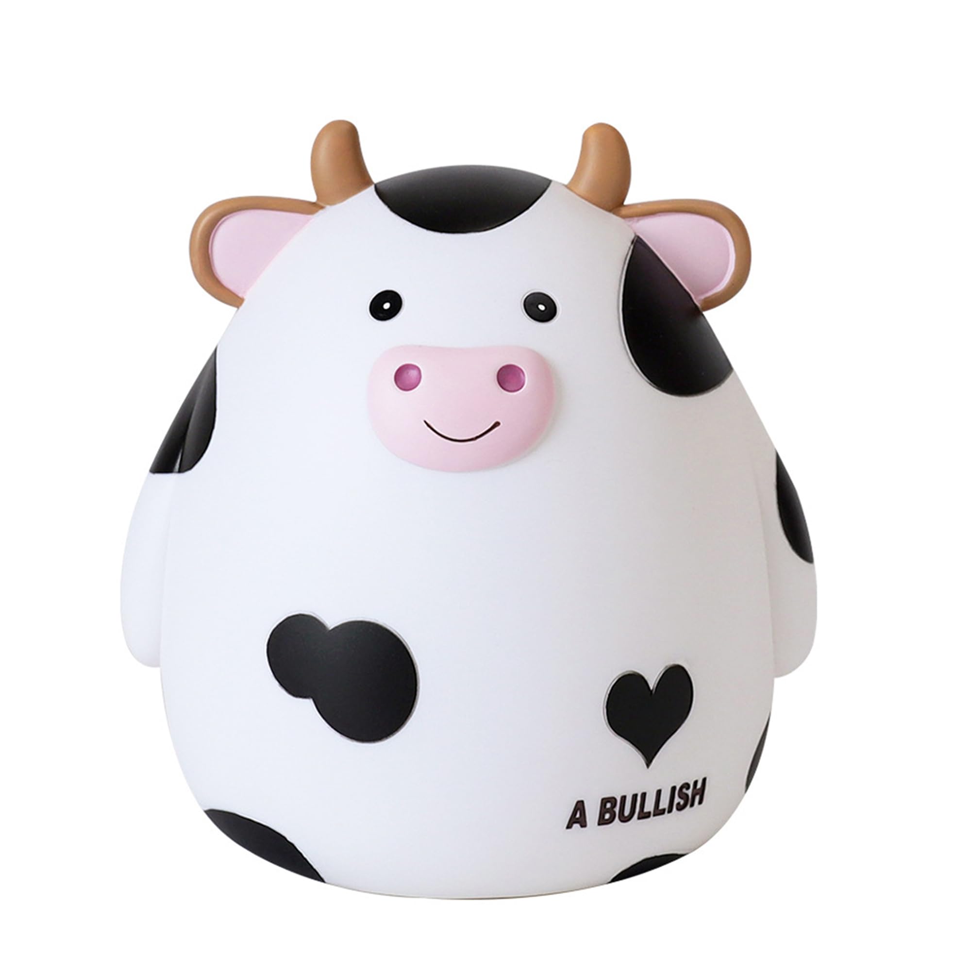 Piggy Bank, Unbreakable Plastic Money Bank, Piggy Bank for Girls and Boys Medium Size Cow Banks Perfect Baby Girl Nursery Décor Practical Gifts for Birthday Easter Christmas(White)