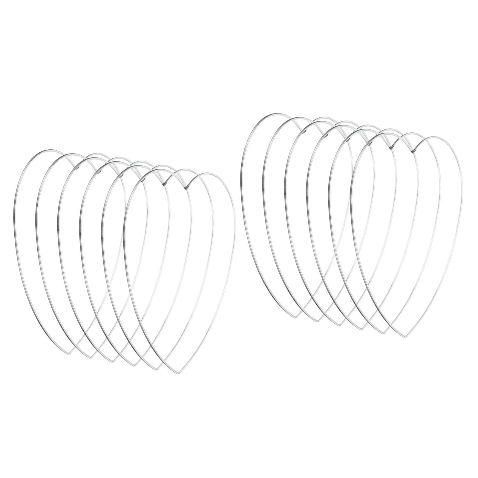 PATIKIL 12inch Dream Catcher Rings, 12 Pcs Metal Heart Shape Macrame Wreath Floral Ring Hoop for Home DIY Craft Wedding Wall Hanging Decorations, Silver