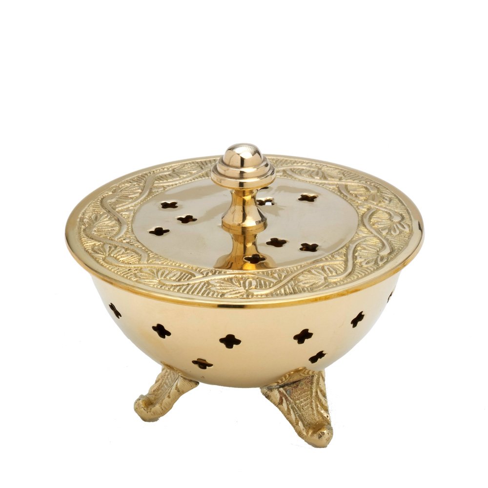 NKlaus Incense Bowl Tripod Incense Burner Deco Bowl Brass Diameter 11cm 7574