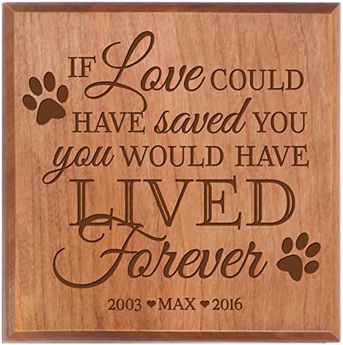 LifeSong Milestones Pet Urns Small Sympathy Keepsake Box Personalized pet urn for Ashes If Love Could Have Saved You Small Portion of Ashes 5.5" x 5.5" x 3.5" inches (Cherry Personalized)