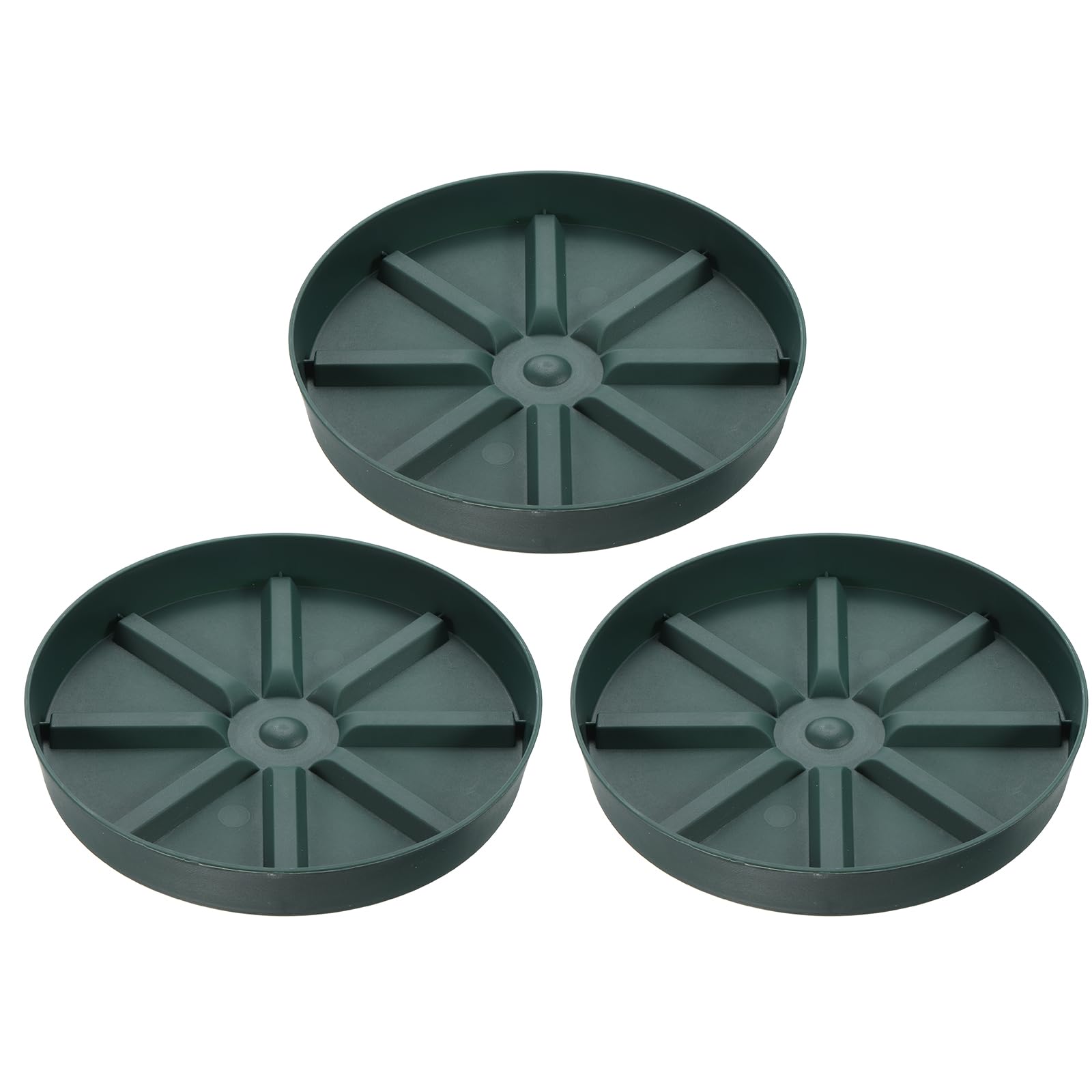 PATIKIL Plant Pot Saucers 7.5 Inch, 3 Pack Plastic Round Plant Pot Thicker Flower Drip Tray for Indoor Outdoor, Green