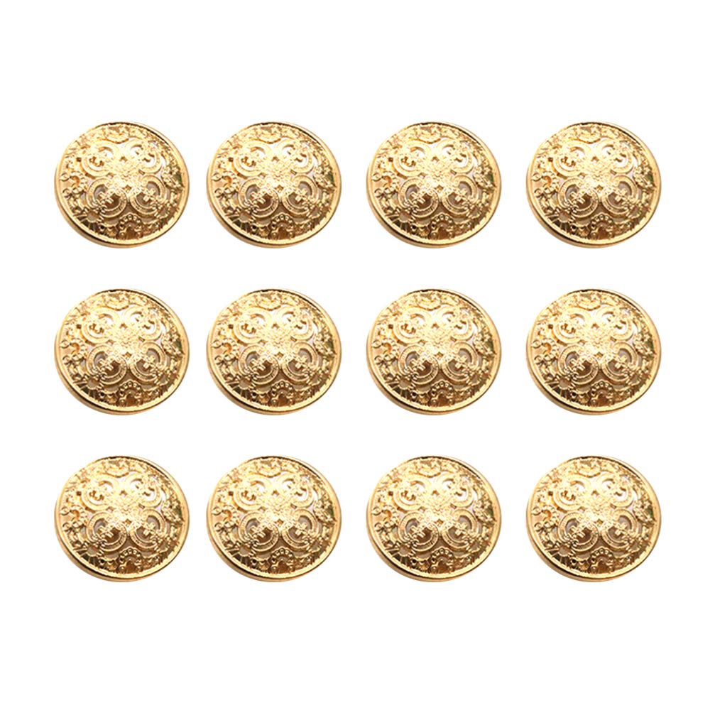 Milisten 30pcs Metal Round Flat Buttons - Coats, Jacket, Shirt, Suit, Trousers Buttons for DIY Craft Sewing - Light Gold, 18mm