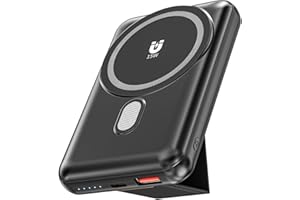 POIYTL Magnetic Power Bank 10000mAh, Wireless Portable Charger with Stand, 15W Fast Charging Magnetic Battery Pack w/USB-C, Compatible with Magsafe iPhone 15/15 Plus/15 Pro/15 Pro Max, iPhone 14/13/12 Series