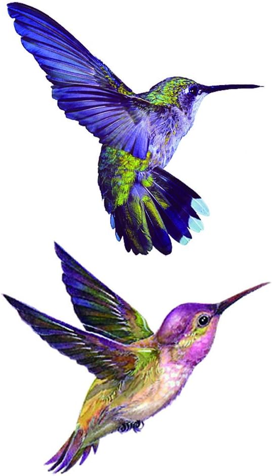 WYUEN 5 PCS Hummingbirds Women Body Temporary Tattoos Kids Fake Tattoo Stickers Children Body Art 9.8X6cm (FA-277)