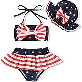 Aalizzwell Baby Girl 2-Piece Bikini Swimsuit with Hat