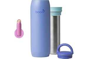 Boon Frosh Portable Breast Milk Chiller - Stainless Steel Breast Milk Cooler - Stainless Steel Portable Milk Storage Container - Blue - Keeps Breast Milk Cold for up to 17 Hours*