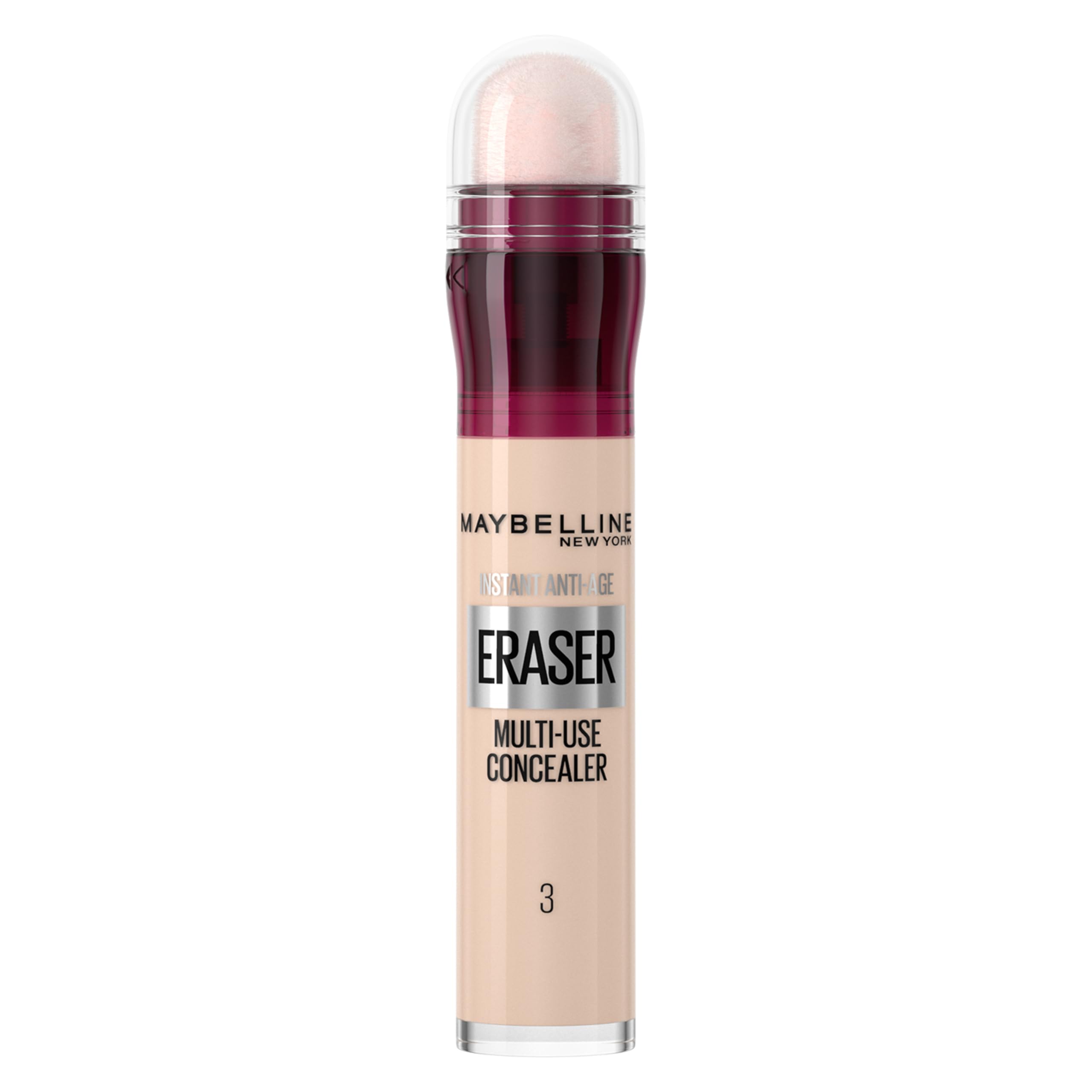 Maybelline Instant Anti-Age Eraser Eye Concealer for Face, Dark Circles, Blemish & Fine Lines Concealer, Full Coverage, Dermatologist Tested, Suitable for Sensitive Skin, Shade: 03 Fair