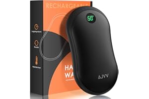 AJVV Hand Warmers Rechargeable, 10000mAh Electric Hand Warmer Power Bank with 3 Levels Double-Sided Heating, 15hrs Heat Portable Heater Gifts for Outdoors, Camping, Hiking, Skiing, Home