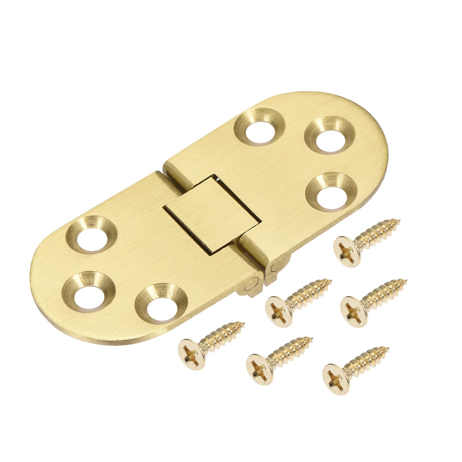 METALLIXITY Folding Table Hinges (2.76x1.18inch) 2Pcs, Furniture Hinges Brass Flip Hinge with Screws - for Home Table, Wood Box