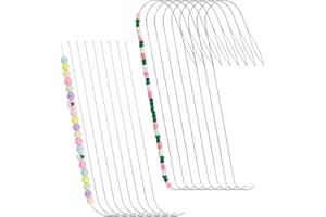 ORNUNIQ Clay Bead Spinner Needles, Big Eye Bending Beaded Needles Suitable for Clay Beads Seed Beads, Beads Rotating Needles Bracelet Necklace Jewelry Making (18 pcs Needle)