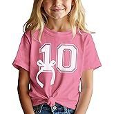 CM C&M WODRO 10th Birthday Shirt Girl Pink Bow Graphic Tee 10 Year Old Birthday Party T-Shirt Girl Summer Short Sleeve Tops