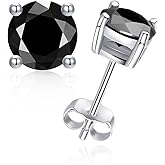 GemSpark 0.6ct/1ct/2ct Moissanite Stud Earrings for Women&Men 925 Sterling Silver Hypoallergenic Flat Back 1 Pair D Color Lab Created Brilliant Round Moissanite Earrings Ideal Gift for Women Men with Certificate