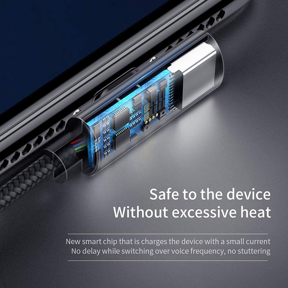 Twinkk 2 in 1 Audio&Charge Headphone Jack Adapter Charging Cable Cord Dongle Compatible with iPhone Xs Max/XS/XR/X/8/7 and More Compatible with iOS 10.3/12 or Later(Black)