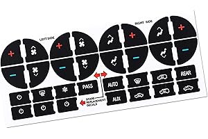 AC Dash Button Repair Kit, Replacement Sticker Repair Kit, Best for Fixing Faded A/C Control Buttons, Car SUV Truck Accessori