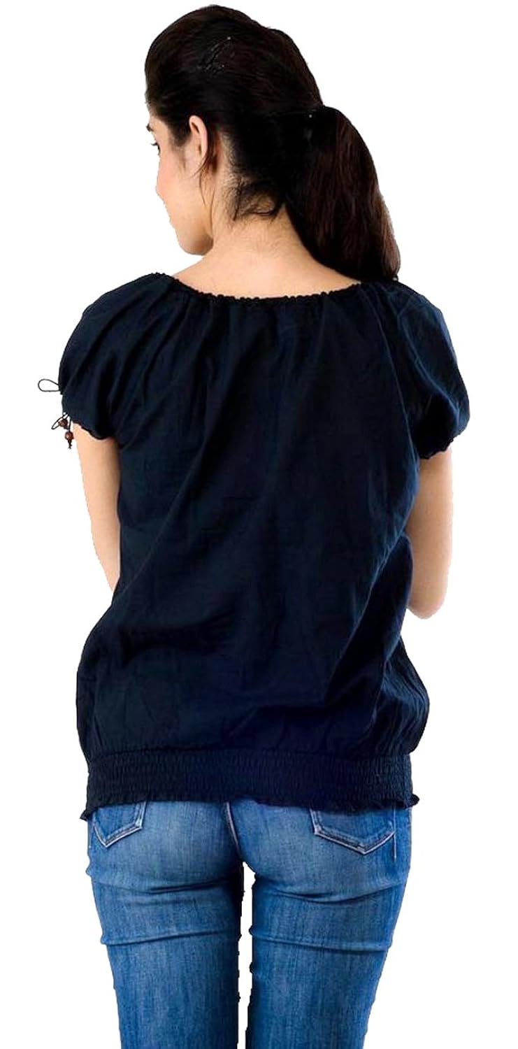 amadore women's regular fit top (602tp124cp, black,)