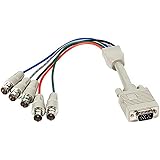 Monoprice VGA HD15 Male to 5x BNC Female Adapter Cable - 1ft