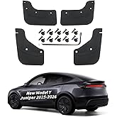 2025 2026 Mud Flaps for Tesla Model Y Juniper Accessories, No Drilling Required Splash Guards, All-Weather Mud Guard Body Kits for Model Y Juniper 2025-2026, Black (Set of 4)