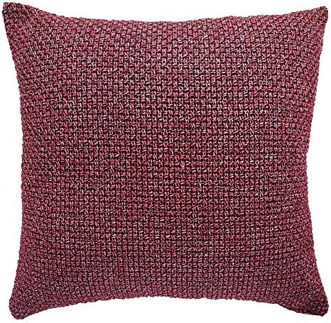 HomeTaste Knitted Decorative Throw Pillow Cover Deluxe Cushion Case, Solid Color on Both Sides