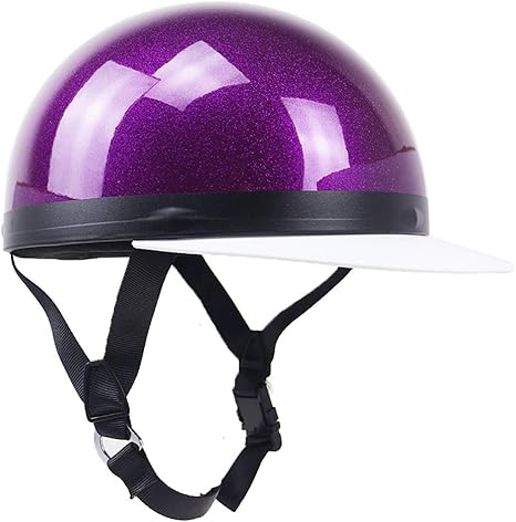 Amazon Co Jp レトロなオートバイの男性用と女性用のハーフヘルメット 日焼け防止ファッション野球キャップ ハーレー クルーザースクーターに適した大人のオートバイオープンヘルメットdot認定 紫色 ホーム キッチン