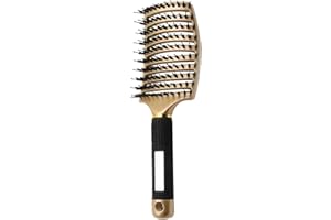 HKN,CVAG Hairstreaq Detangling Brush, Wet Dry Detangler Hair Brushes, Vented Detangling Brush, Fast Drying Styling Massage Hairbrush for Women & Kids’ Long, Thick, Thin, Curly & Tangled Hair (Gold)