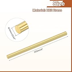 uxcell 1 Pcs 25/64"(10mm) Dia Brass Solid Round