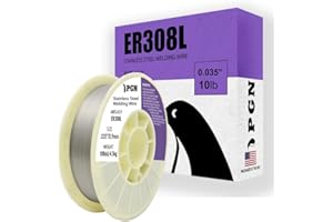 PGN BEARINGS PGN Stainless Steel MIG Welding Wire - ER308L .035 Inch - 10 Pound Spool - Low-Carbon Mild Steel MIG Wire for Reduced Splatter and Better Corrosion Resistance - For All Position Gas Welding