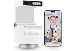 Psync Genie S 5MP HD Indoor Security Camera with 6X Zoom, 2-Way Audio, Privacy Protection, Motion Tracking for Baby & Pet, 350° Pan & 135° Tilt, 32GB Local Storage, Compatible with Alexa