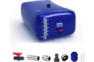 ZSLTLDU 60 Gallon Water Bladder - 1000D PVC Blue RV Water Tank, Portable Collapsible Storage Bladder Containers for Gardens, Camping, Emergency Use