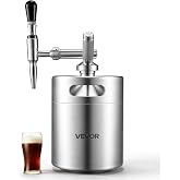 VEVOR Nitro Cold Brew Coffee Maker 135 oz Nitrogen Dispenser System, Home Brew Coffee Keg, Portable Nitrogen Infuser with Dispenser and Pressure Relieving Valve, Gift for Coffee Lovers