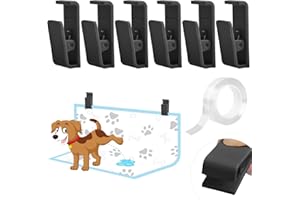CAPHONT 6 Pcs Potty Training Dog Pee Pad Holder for Leg-Lifting Marking Dogs Indoor Training Pad Holder for Small & Large Size Wee Wee Pad with Nano Gel Strip, Black