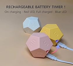 CreaViva Cube Timer, Pomodoro Timer, Rechargeable