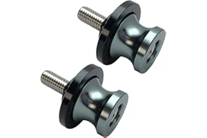 JCSUMRID 2pcs M8 X1.5 Motorcycle Swing Arm Spools Sliders CNC 8mm Swingarm Stand Screw Replacement for Honda Suzuki BMW Kawasaki（Titanium)